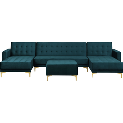 Beliani ABERDEEN - Modulaire Sofa-Groen-Fluweel