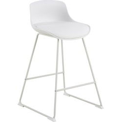 Barstoel Wit PU Leer - Zithoogte 66cm - Sithney - Set van 2