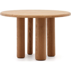 Kave Home - Ronde Mailen-tafel in essenfineer met natuurlijke afwerking Ø 120 cm