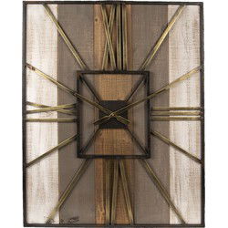 Clayre & Eef Wandklok Bruin Hout