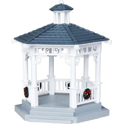 Plastic gazebo with decorations