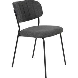 Housecraft Living Jolien Eetkamerstoelen Zwart/ Grijs - Set van 2