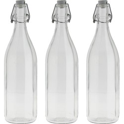 Bormioli rocco set van 6x stuks weckflessen transparant beugeldop glas van 1 liter - Weckpotten