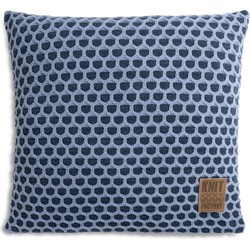 Knit Factory Mila Sierkussen - Jeans/Indigo - 50x50 cm - Inclusief kussenvulling