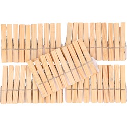 200x Houten knijpers 7,5 cm hobbymateriaal om mee te knutselen - Knijpers