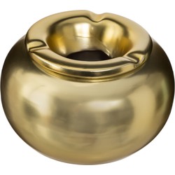 Terras asbak/stormasbak rond keramiek 13 x 8 cm goud - Asbakken