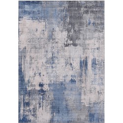 Vercai Rugs Fenix Collectie - Laagpolig Vloerkleed - Modern Tapijt met Vintage Ontwerp - Chenille - Blauw - 160x230 cm