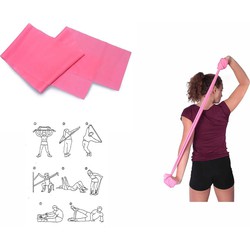 Elastische band voor fitness, roze fluorescerend, 120 x 15 cm