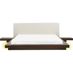 Beliani ZEN - Tweepersoonsbed-Donkere houtkleur-MDF