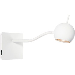 Moderne LED Wandspot Bollo - Wit - 11.5/11.5/35cm - Dimbaar - plafonniere gemaakt van metaal - inclusief LED lichtbron - GU10 fitting - 5W - 390lm - 3000K - warm wit licht