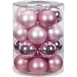 Inge Goods kerstballen - 20x st - roze mix - 6 cm - glas - Kerstbal
