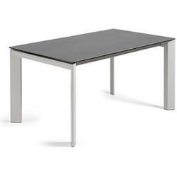 Kave Home - Axis uitschuifbare tafel van porselein met grijze poten 160 (220) cm