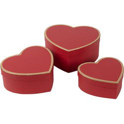 Clayre & Eef Opbergdoos Set van 3 Rood Karton