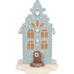 Clayre & Eef Gingerbread house 20 cm Blauw Kunststof Peperkoekhuisje