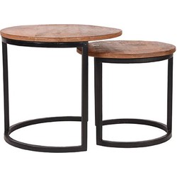 LABEL51 Salontafel Set Duo - Rough - Mangohout - 50 cm