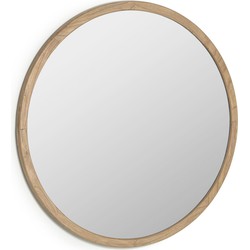 Kave Home - Aluin ronde spiegel massief hout mindi Ø 100 cm