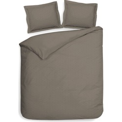 Heckett & Lane Dekbedovertrek Punto Taupe Grey 260 x 200 220 cm + 2 slopen 60 x 70 cm