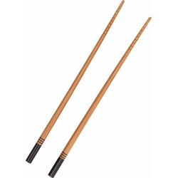 2x Luxe bamboe houten eetstokjes zwart 2 stuks - Eetstokjes