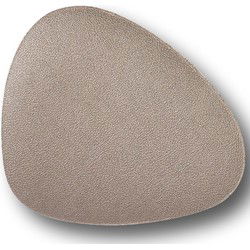 Zeller onderzetters glazen - lederlook - 6x - metallic taupe - 12x10cm - Glazenonderzetters