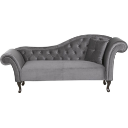 LATTES - Chaise longue - Grijs - Rechterzijde - Fluweel