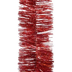8x Kerst lametta guirlandes kerst rood glitters/glinsterend 7,5 x 270 cm kerstboom versiering/decoratie - Kerstslingers