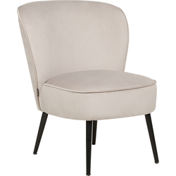 Beliani VOSS - Fauteuil-Beige-Fluweel