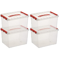 10x Kunststof stapelbare opbergbak 22 liter 40 x 30 x 26 cm - Opbergbox