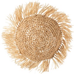 J-line - Kussen Rond Riet Raffia Naturel - 45x45x15cm