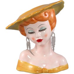 PTMD Bloempot Lady - 27x24x25 cm - Keramiek - Geel