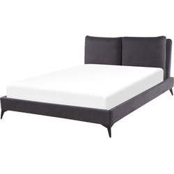 Beliani MELLE - Tweepersoonsbed-Grijs-Chenille