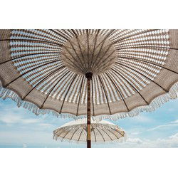 Balinese Parasol houten steel rond 250 cm macrame