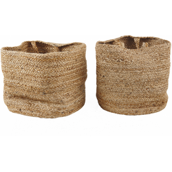 Beliani KAELLA - Wasmanden-Beige-Jute