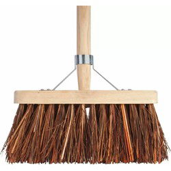 Talen Tools Buitenbezem - natuurvezel - 28 cm - 130 cm tuinbezem - Bezem