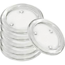 Ronde kaarsenhouder/kaars onderzetter - 6x - glas - 11 cm - Waxinelichtjeshouders