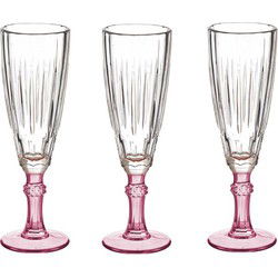 Vivalto - Champagneglazen Exotic Collection 6x - roze voet 170 ml - Champagneglazen