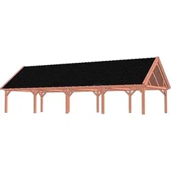 Trendhout douglas overkapping zadeldak XXL, 1505 x 700 cm