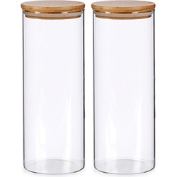 Set van 4x stuks glazen luxe keuken voorraadpot/voorraadbus 1800 ml - Voorraadpot