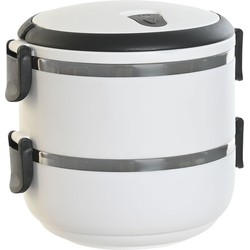 Items Stapelbare thermische lunchbox / warme maaltijd box - wit - 16 x 15 cm - Lunchboxen
