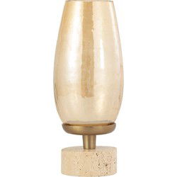 PTMD Windlicht Sajeth - 12x13x33 cm - Glas - Messing