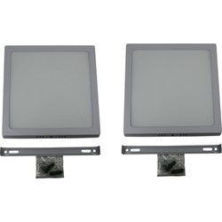 Hofftech Plafonniere - 2x - LED - vierkant - 22 cm - wit - plafondlamp - Plafonniere