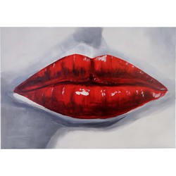 Cosmo Casa Olieverfschilderij - Lippen - 100% Handgeschilderd - Muurschildering - Schilderij XL - 120x85cm
