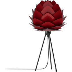 Aluvia Mini tafellamp ruby red - met tripod zwart - Ø 40 cm