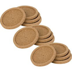 Set van 12x glazenonderzetters kurk 10,5 cm - Glazenonderzetters