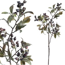PTMD Berry Plant Bessen Kunsttak Bladeren - 41 x 31 x 68 cm - Paars