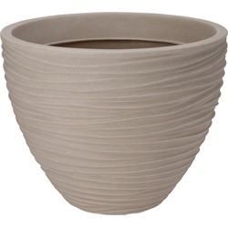 Pro Garden Plantenpot/bloempot Dunes - Tuin - stevig kunststof - beige/zand - D40 x H31 cm - Plantenpotten