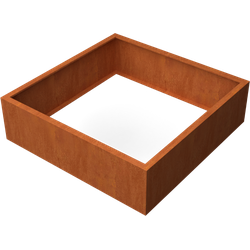 Artesa Rechthoekige plantenbak cortenstaal L140 x B140 x H40 cm zonder bodem