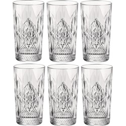 Set van 6x stuks tumbler waterglazen/drinkglazen transparant 490 ml - Drinkglazen