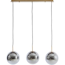 Light & Living - hanglamp - Medina - zwart - glas - grote eettafellamp - E27 - 2974465