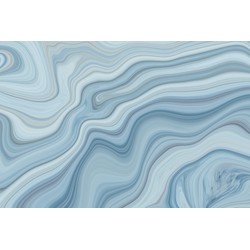 Blauw abstract patroon behang  - 300x250cm - House of Fetch
