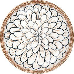 Clayre & Eef Ontbijtbord Ø 21x3 cm Wit Bruin Keramiek